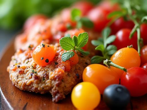 A close-up of a vibrant and colourful gourmet food platter
